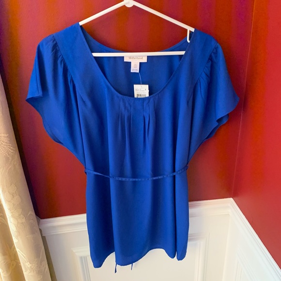 Motherhood Maternity Tops - Motherhood Maternity Tie Waist Blouse Large Blue